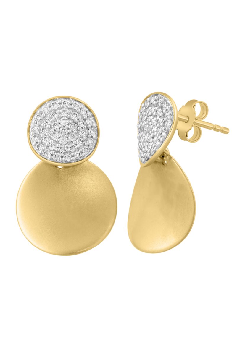 14K Yellow Gold Diamond Earrings