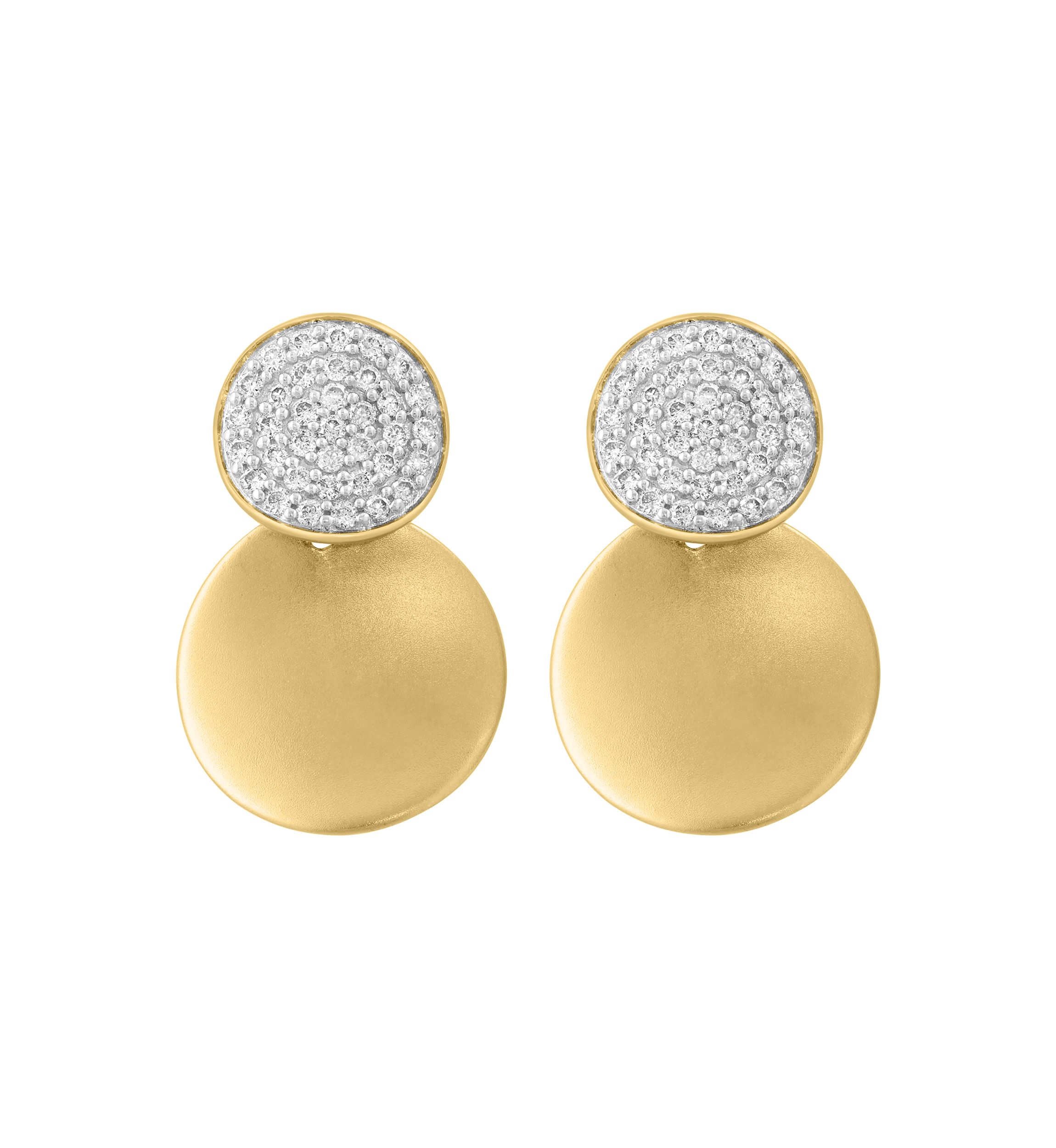 14K Yellow Gold Diamond Earrings