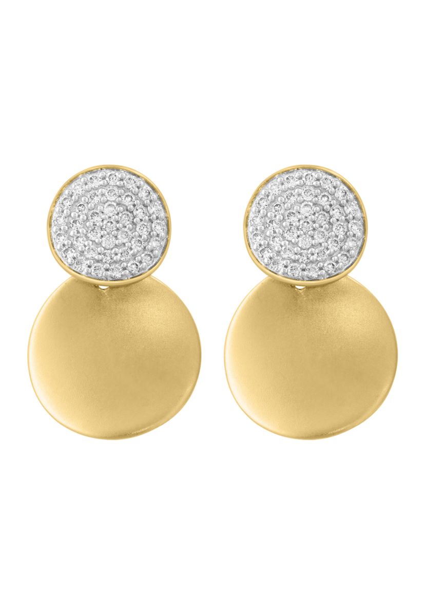 14K Yellow Gold Diamond Earrings