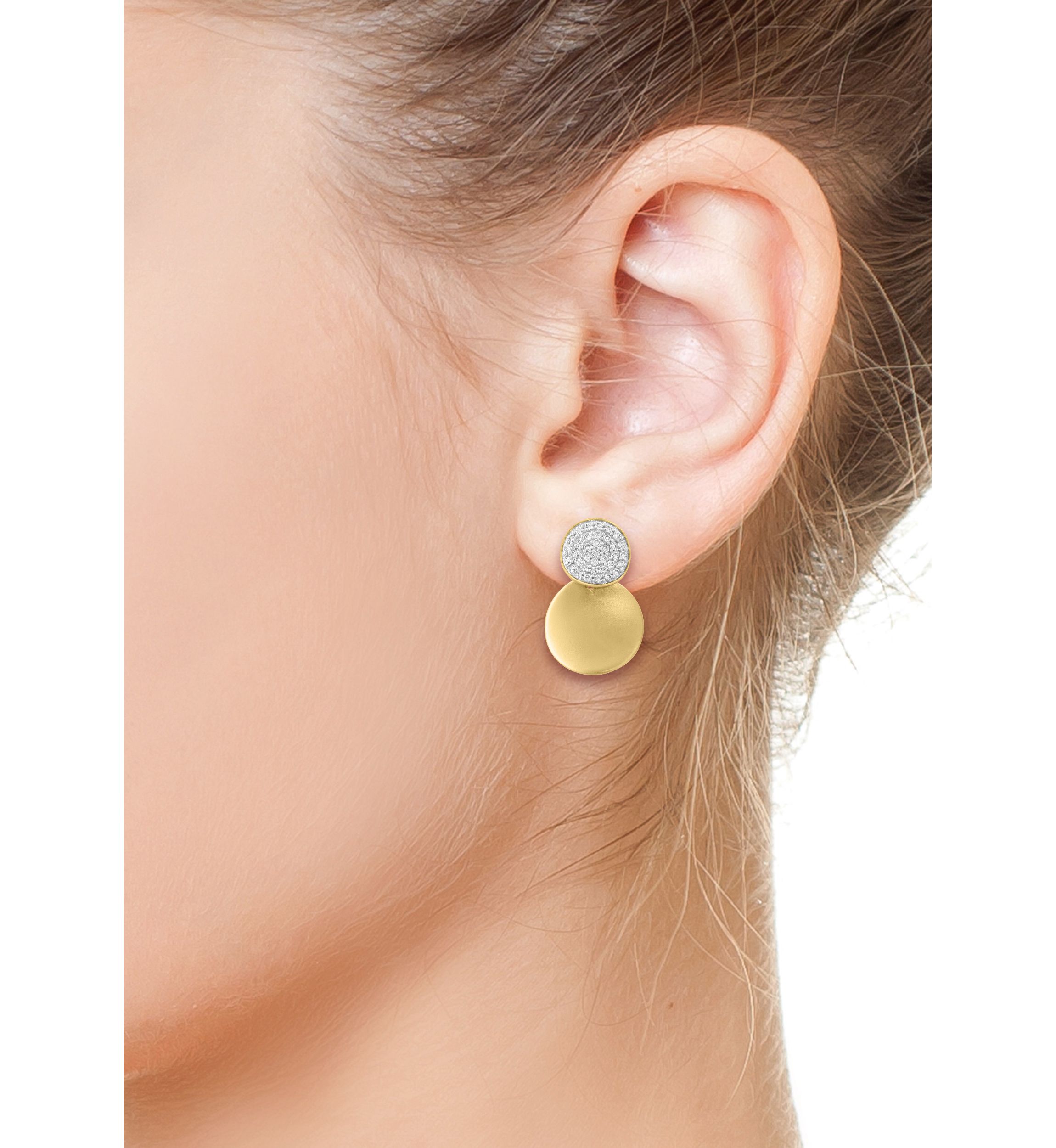 14K Yellow Gold Diamond Earrings