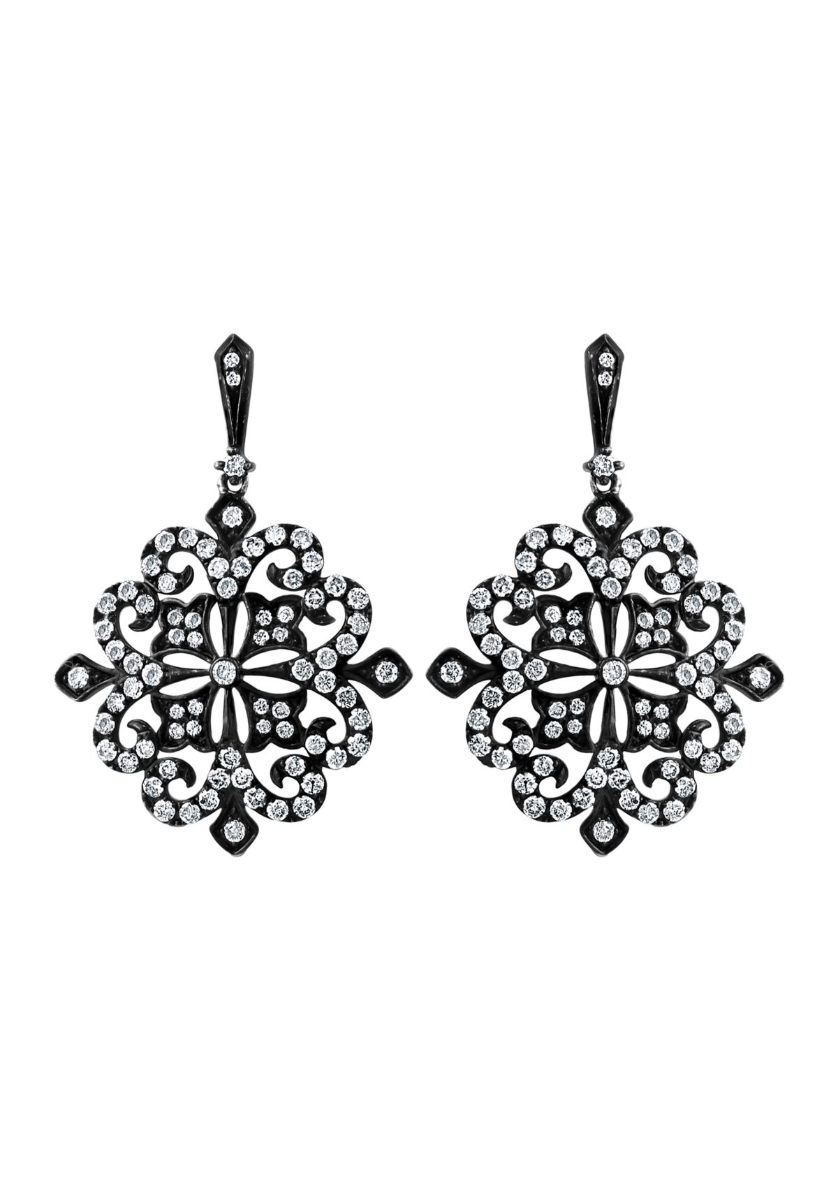 1.58 ct. t.w. Diamond Earrings in 14K Black Rhodium Plated White Gold