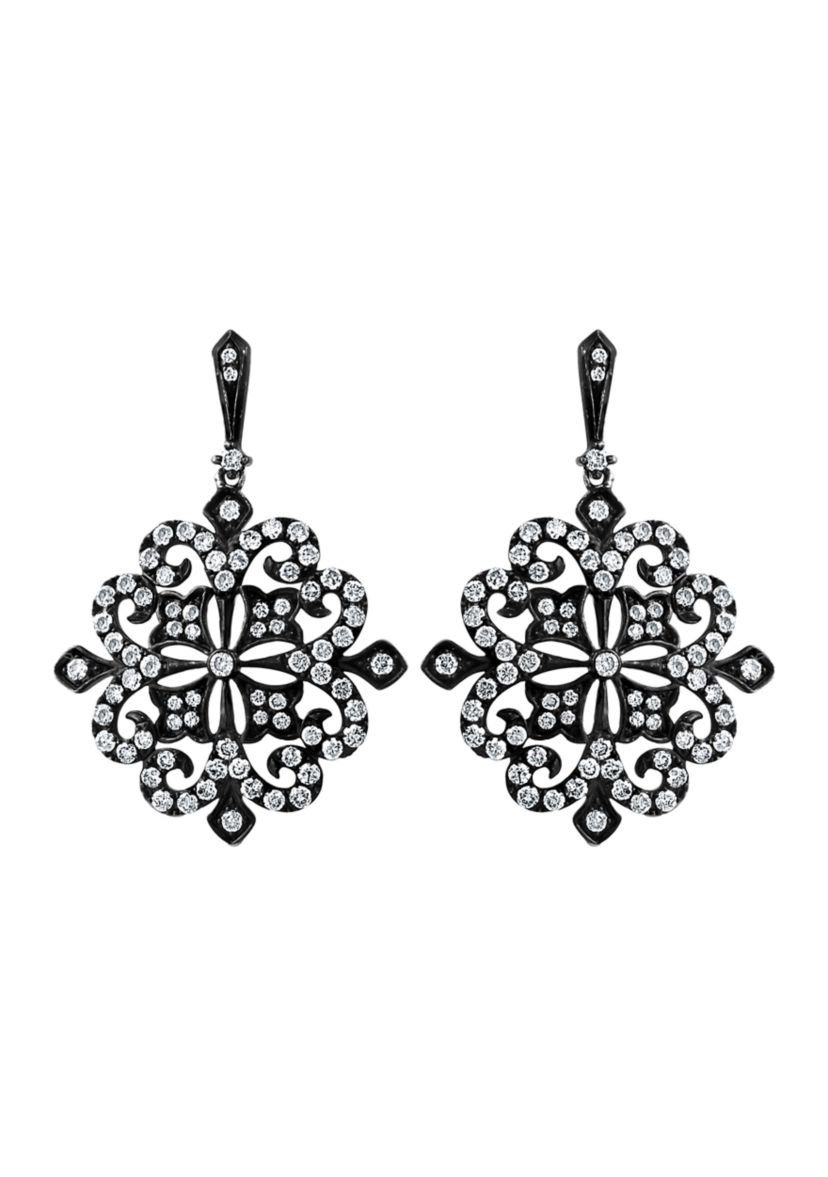 1.58 ct. t.w. Diamond Earrings in 14K Black Rhodium Plated White Gold