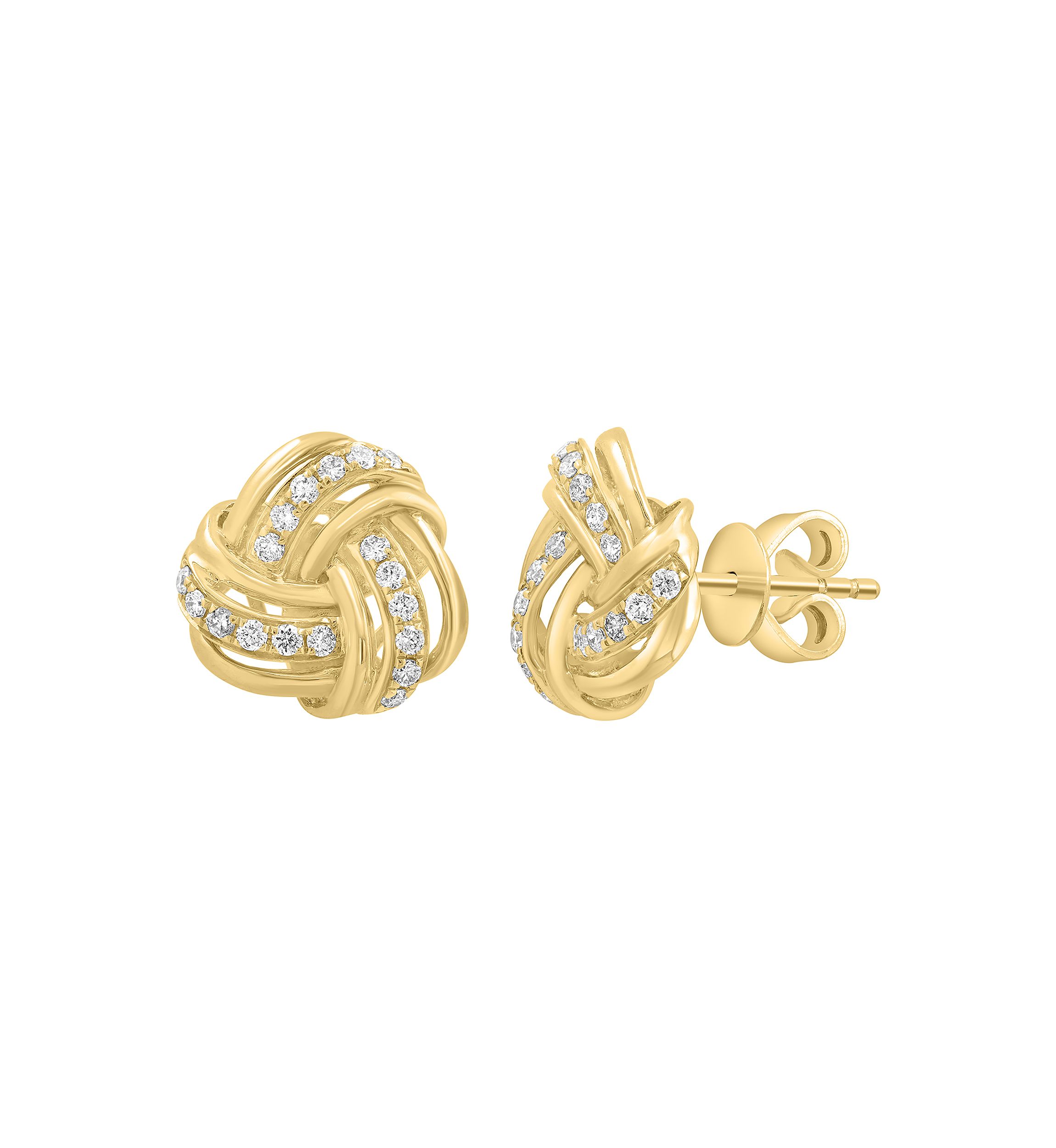 14K Yellow Gold Diamond Earrings