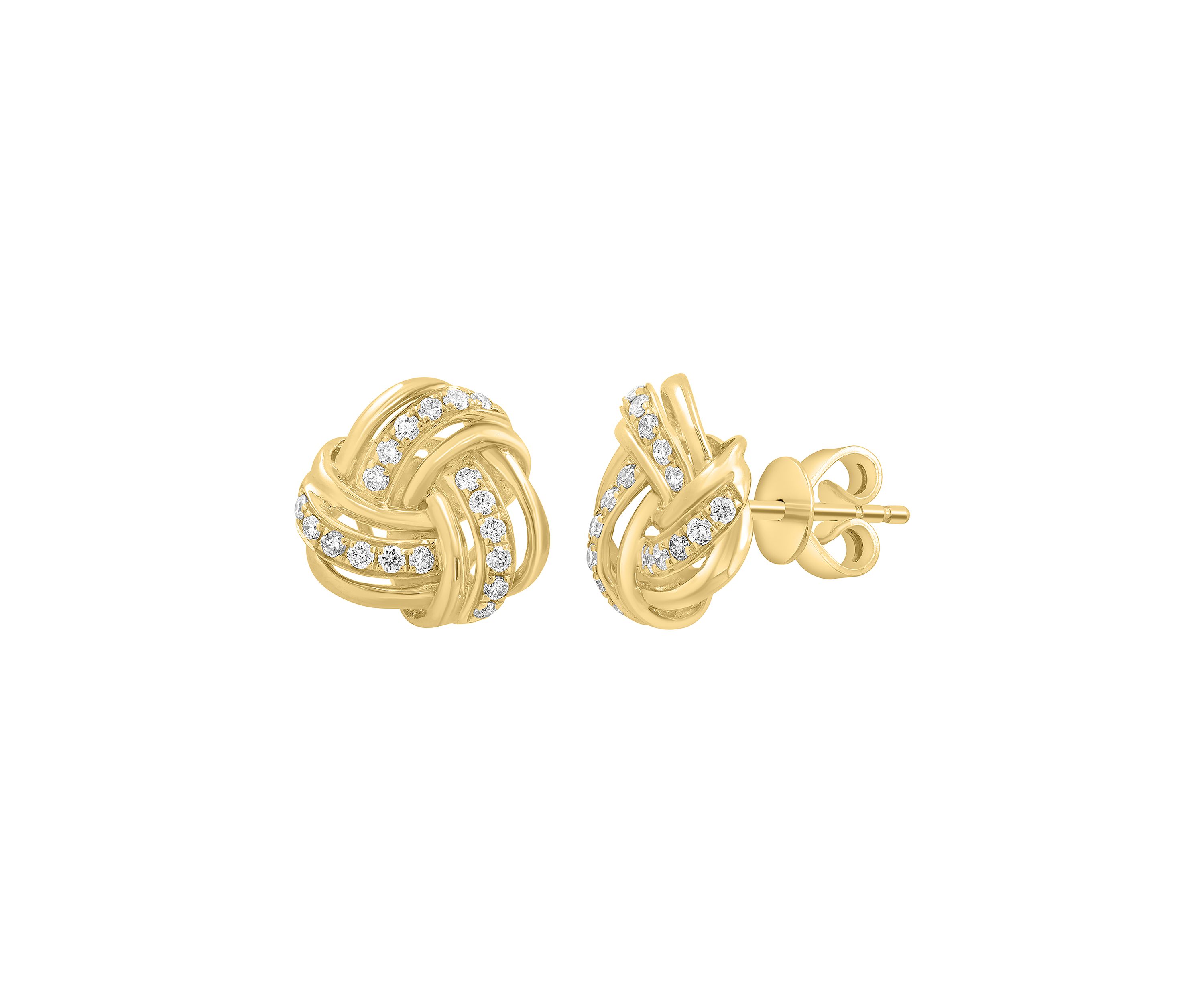 14K Yellow Gold Diamond Earrings