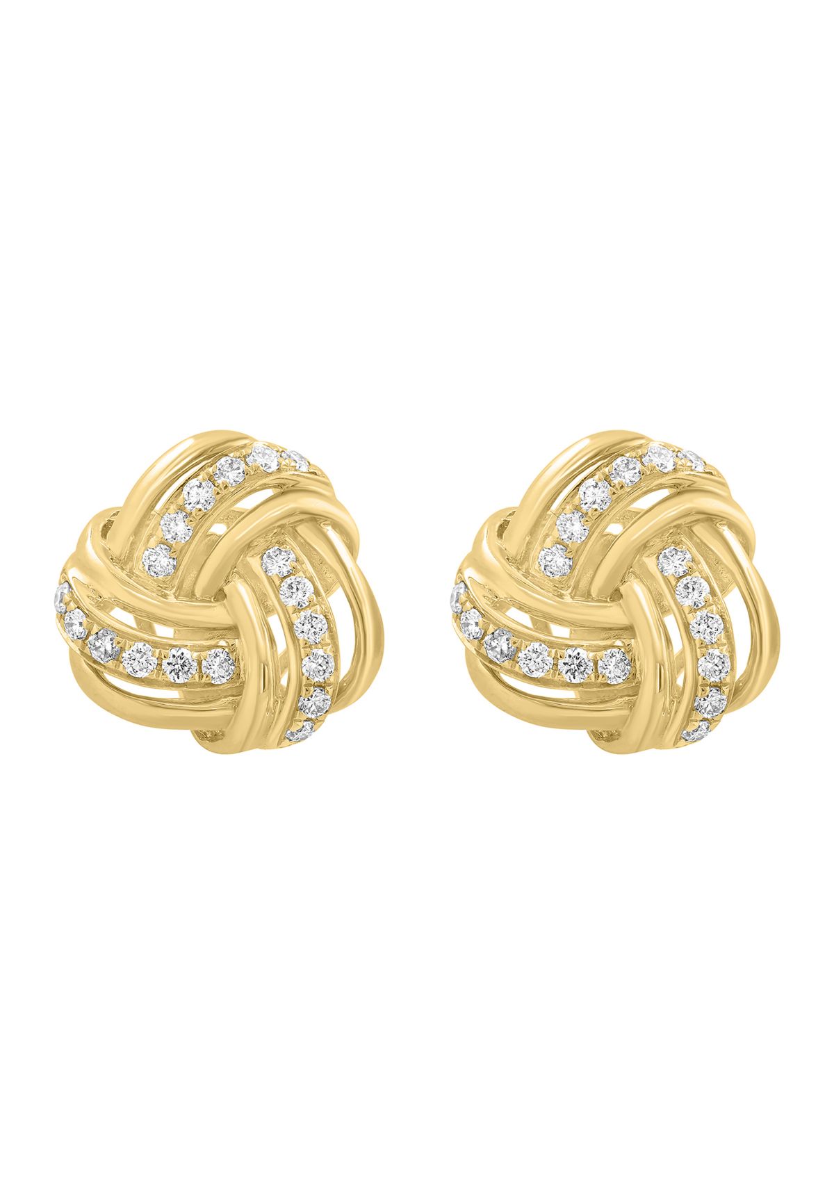 14K Yellow Gold Diamond Earrings