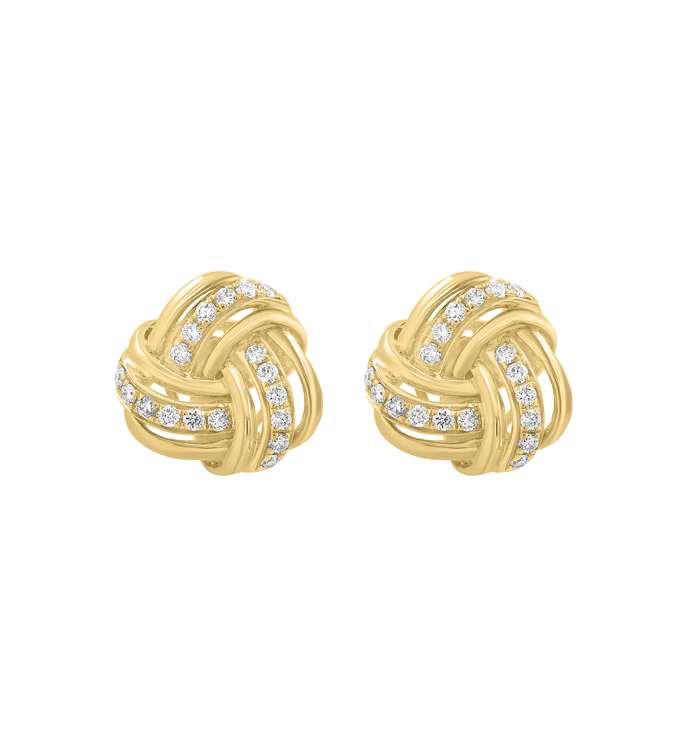 14K Yellow Gold Diamond Earrings