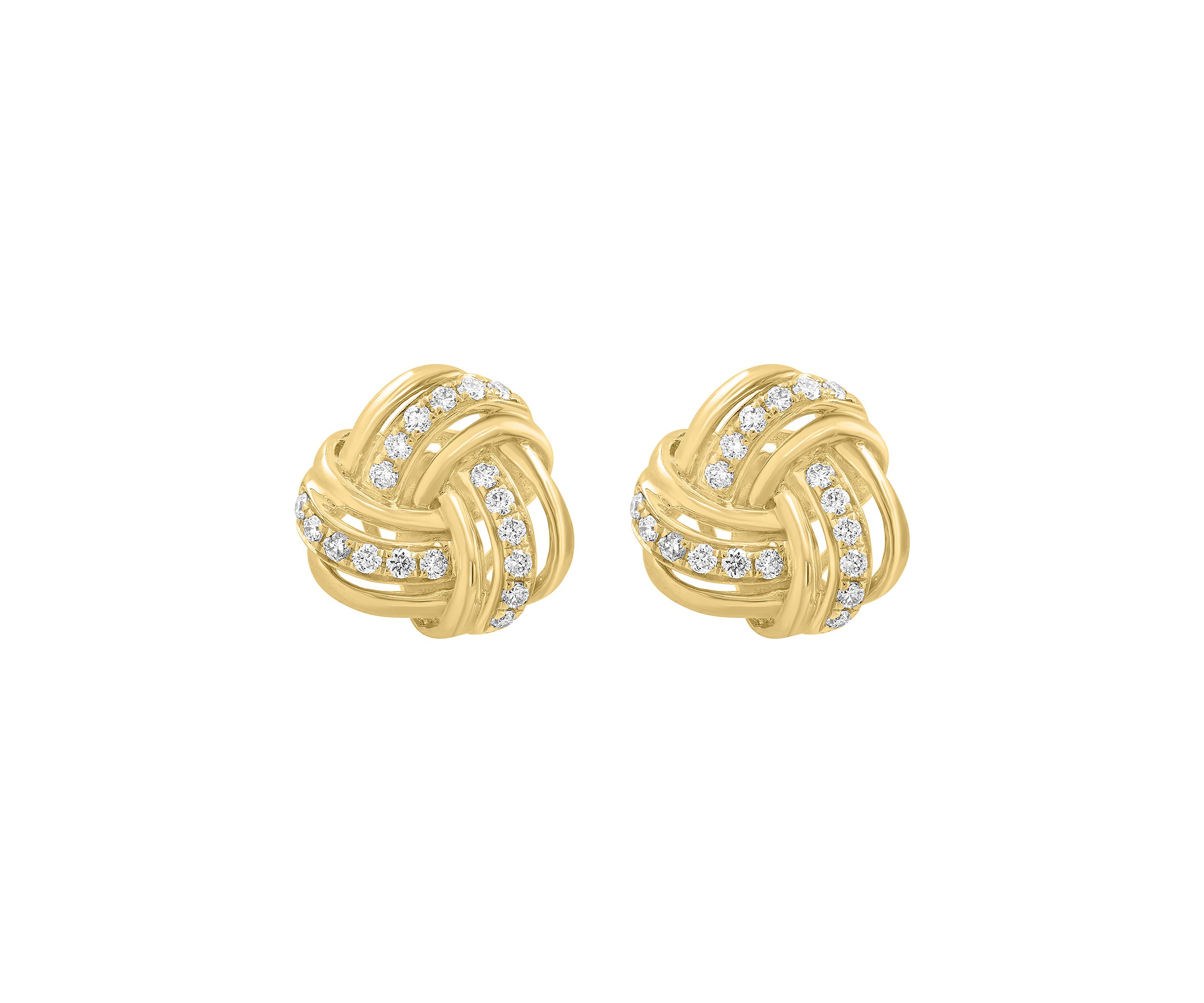 14K Yellow Gold Diamond Earrings