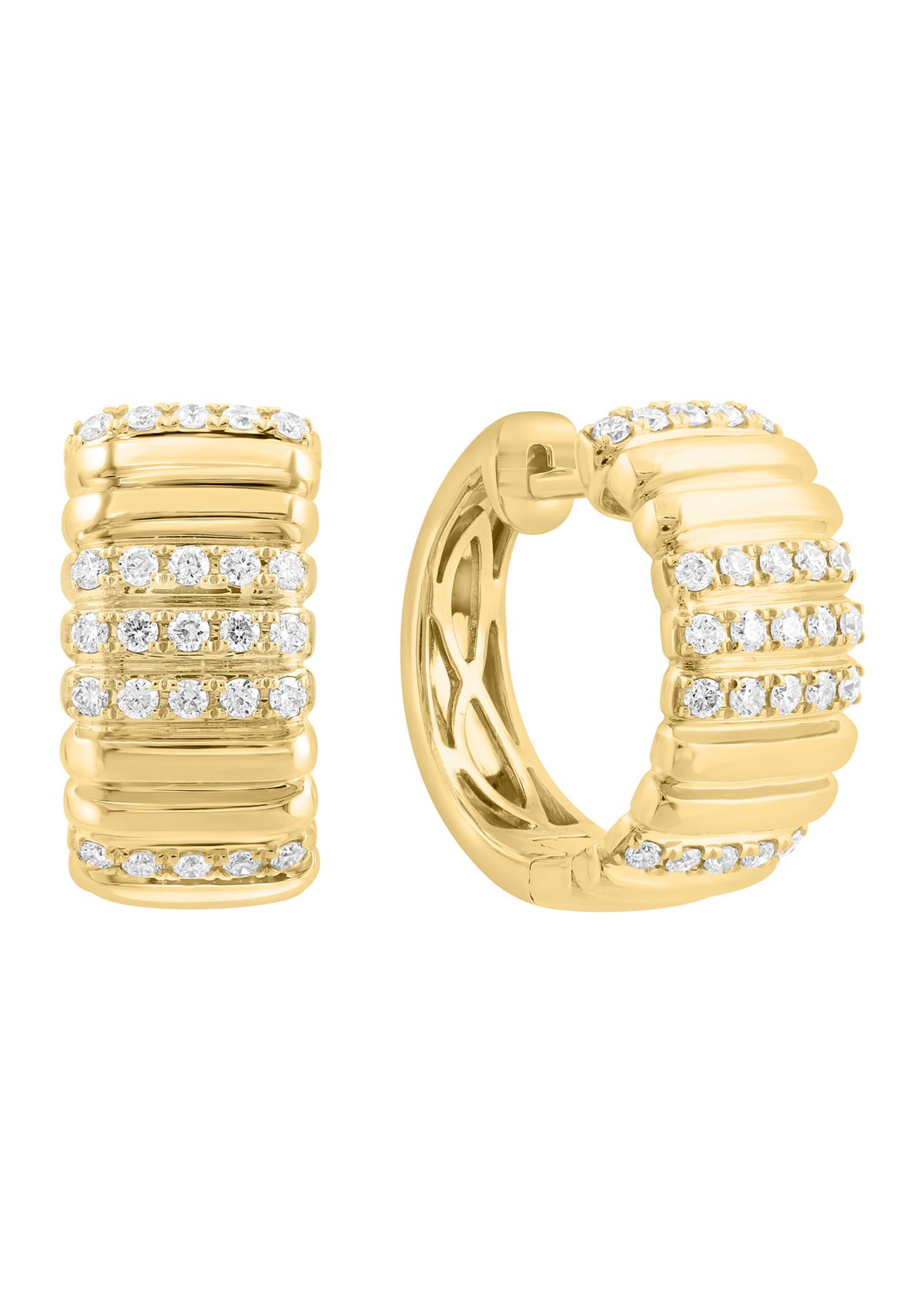 14K Yellow Gold Diamond Earrings