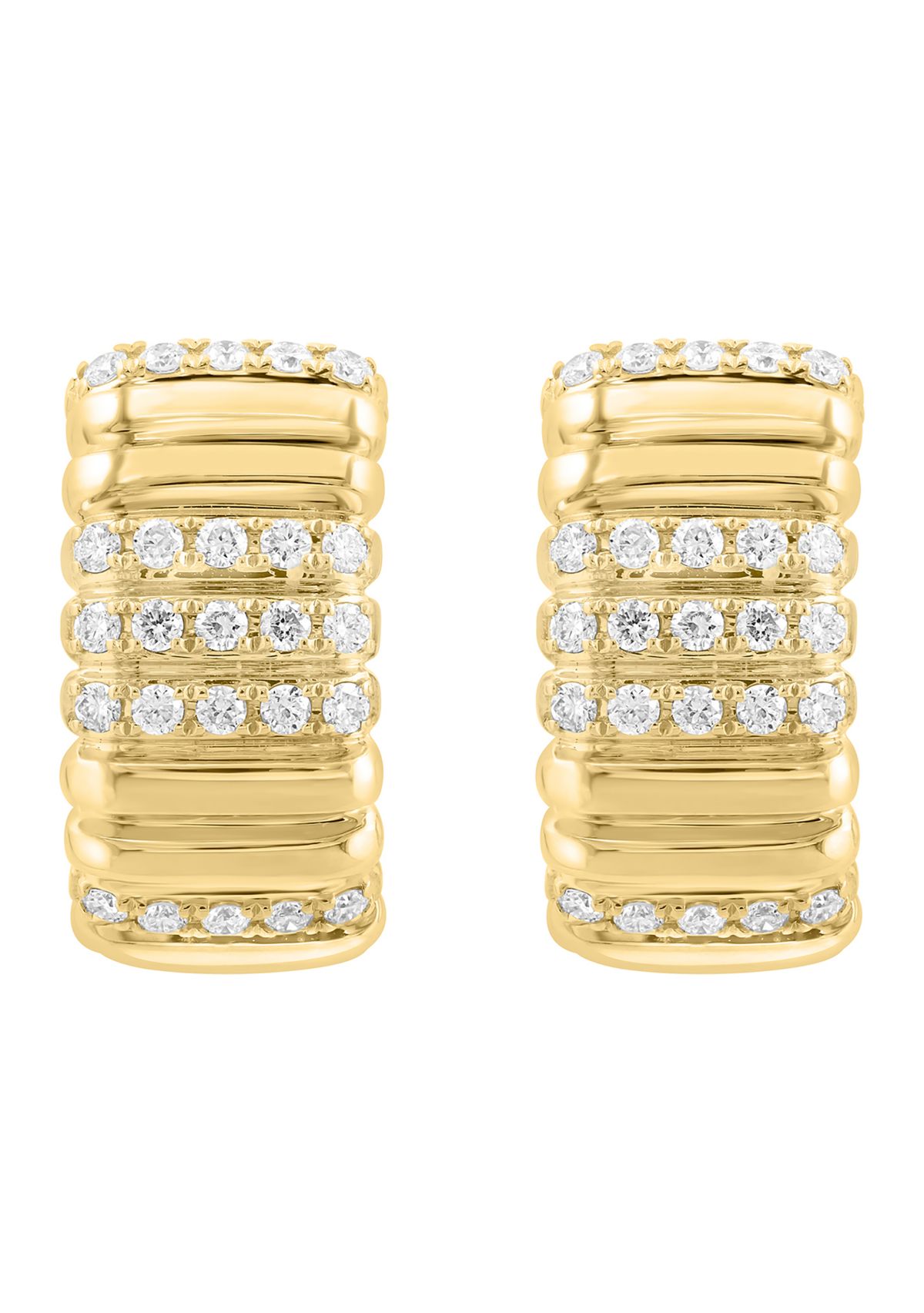 14K Yellow Gold Diamond Earrings