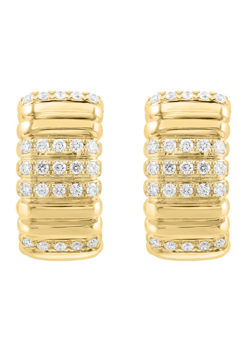 14K Yellow Gold Diamond Earrings
