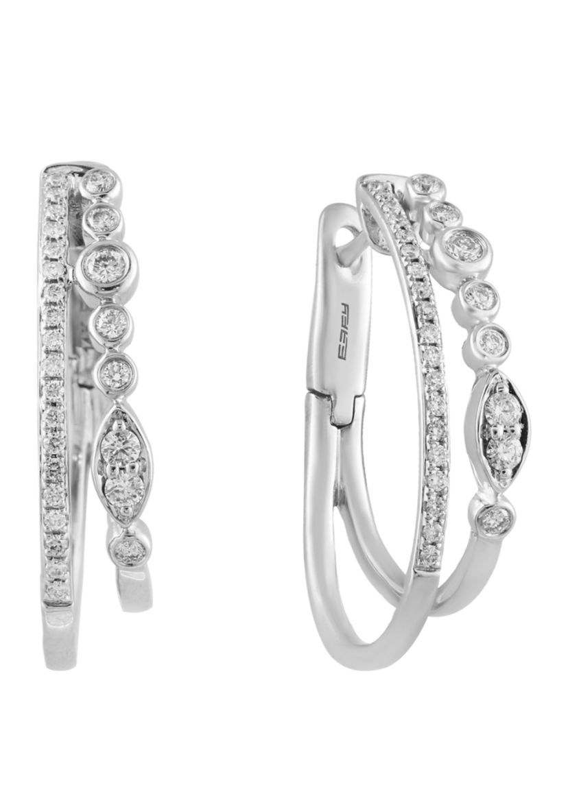 1/2 ct. t.w. Diamond Earrings in 14K White Gold