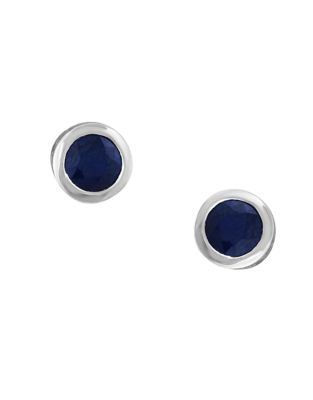 Effy 1.14 Ct. T.w. Sapphire Stud Earrings In 14K White Gold -  0607649777869