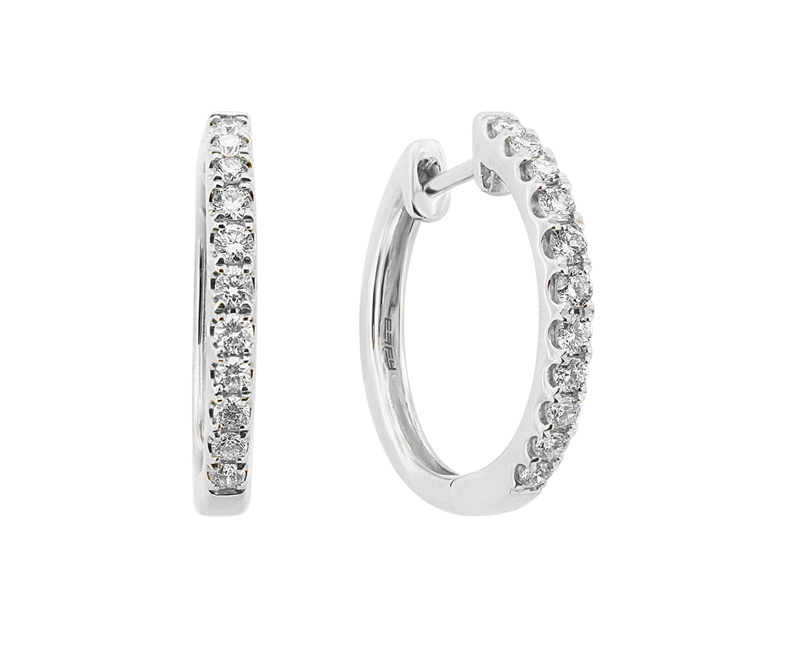 1/2 ct. t.w. diamond Hoop Earrings in 14k White Gold
