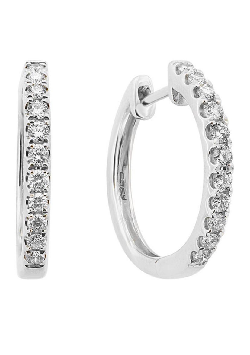 1/2 ct. t.w. diamond Hoop Earrings in 14k White Gold