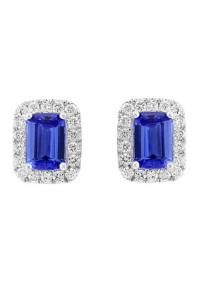 Effy 14K White Gold Diamond And Tanzanite Earrings -  0191120312798