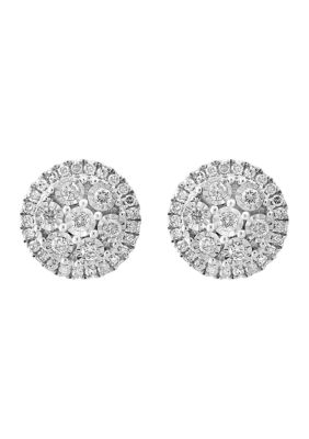 Effy 1/2 Ct. T.w. Diamond Earrings Miracle Set In Sterling Silver
