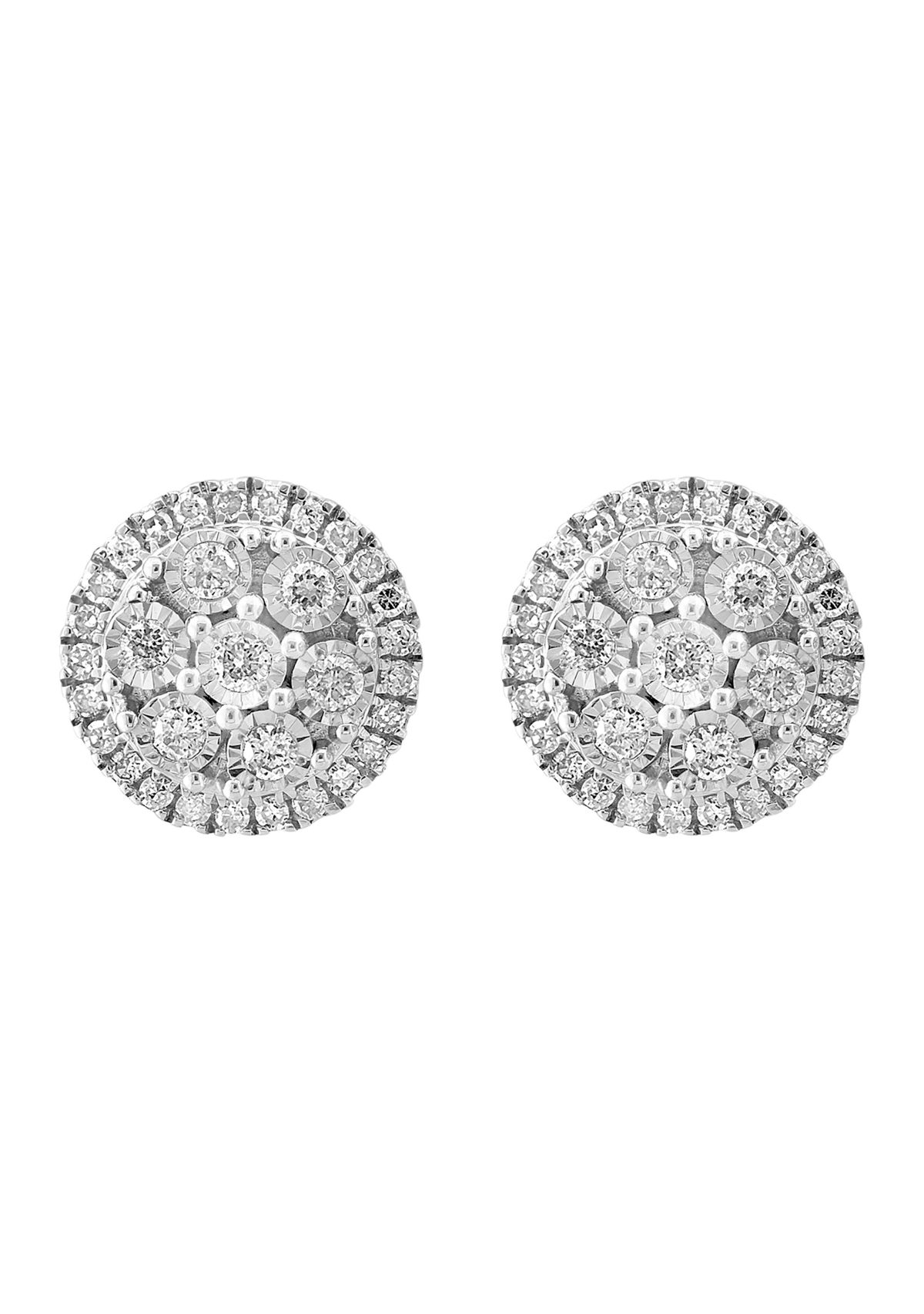 1/2 ct. t.w. Diamond Earrings Miracle Set in Sterling Silver