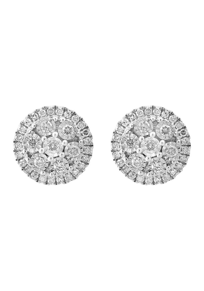 1/2 ct. t.w. Diamond Earrings Miracle Set in Sterling Silver