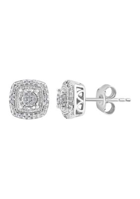 Effy 1/10 Ct. T.w. Diamond Earrings In Sterling Silver -  0191120476476
