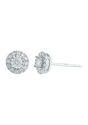 Effy 1/3 Ct. T.w. Diamond Miracle Stud Earrings In Sterling Silver