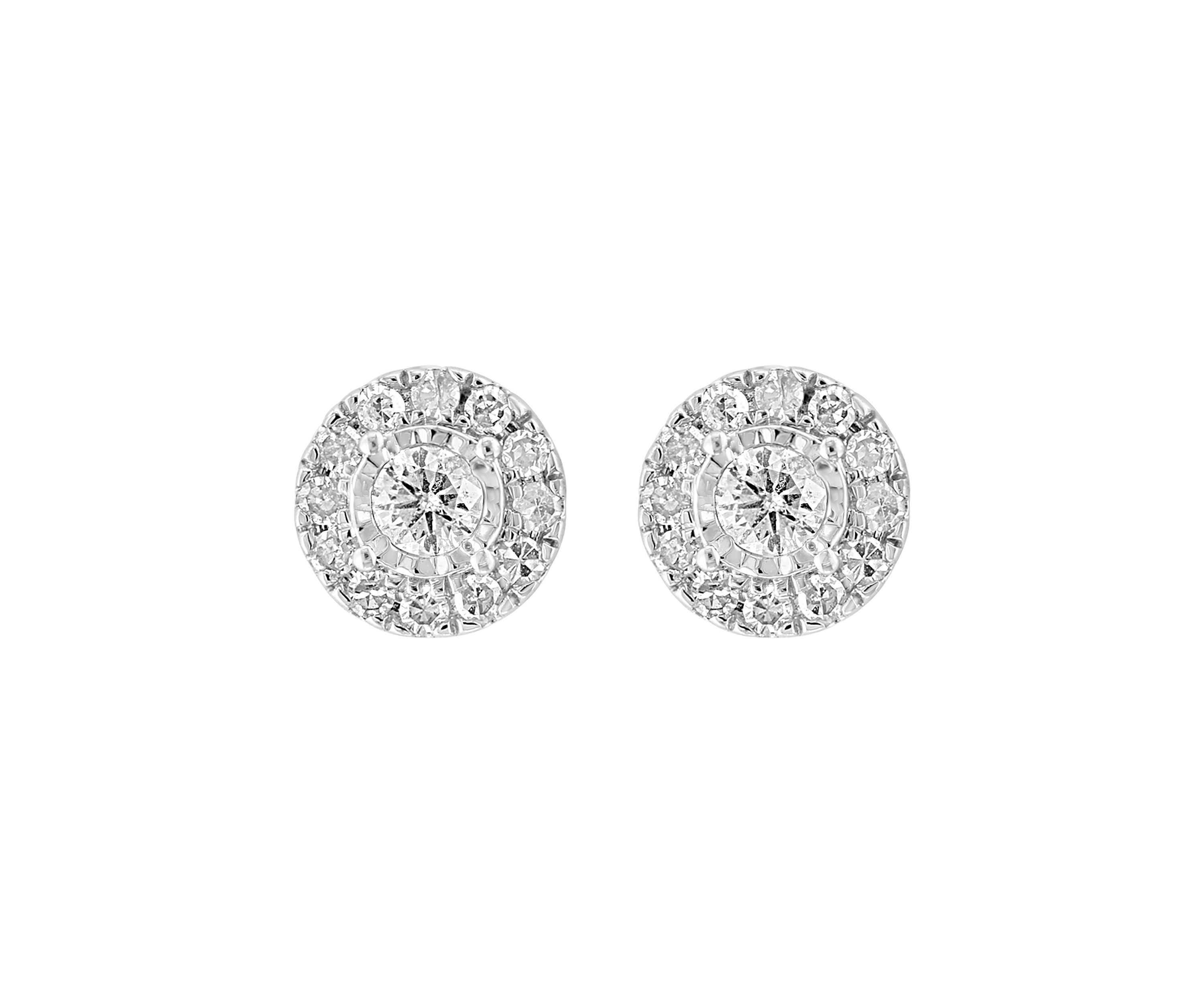 1/3 ct. t.w. Diamond Miracle Stud Earrings in Sterling Silver