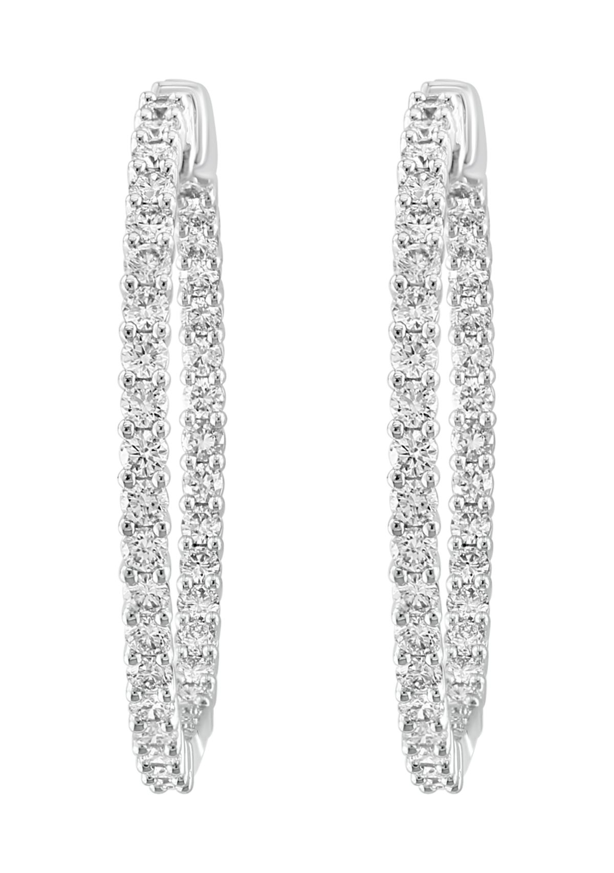 3/8 ct. t.w. Diamond Miracle Hoop Earrings in Sterling Silver