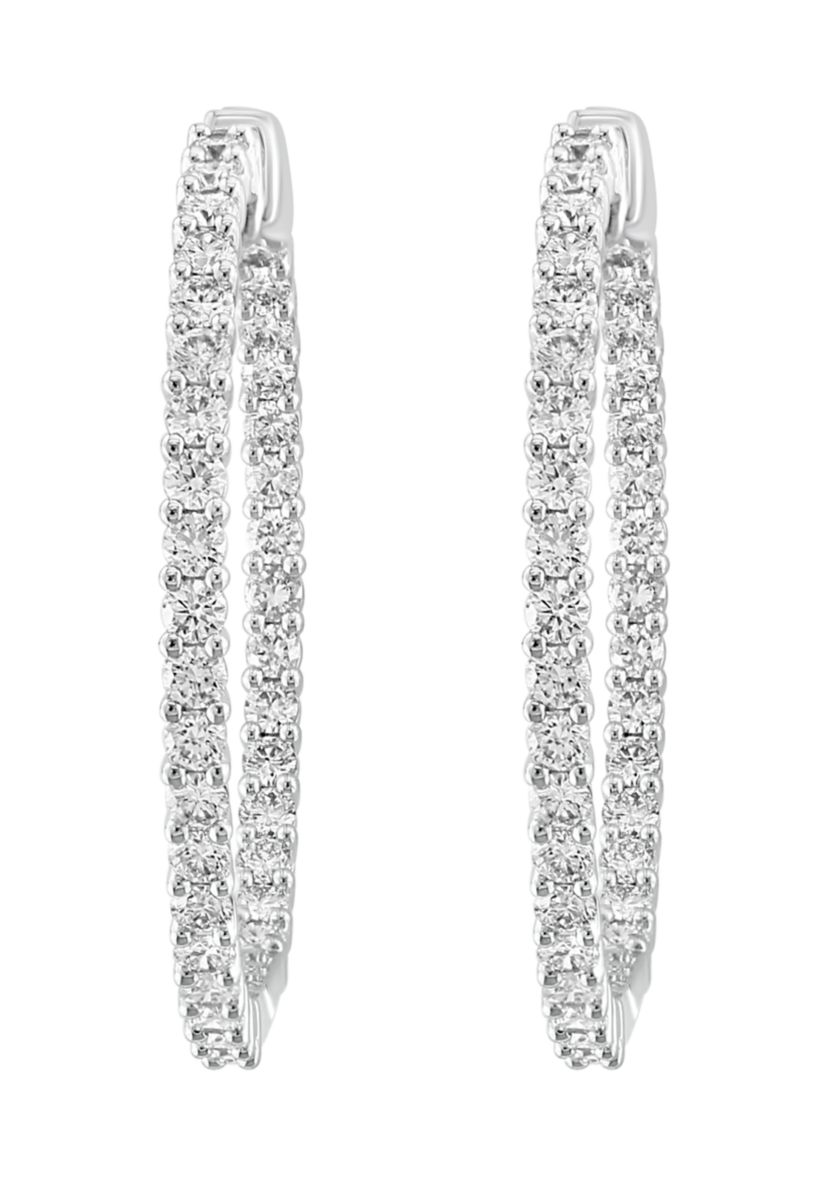 3/8 ct. t.w. Diamond Miracle Hoop Earrings in Sterling Silver