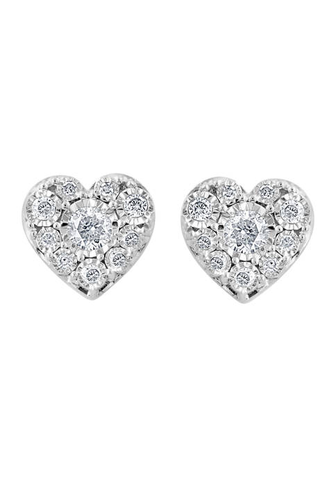 Effy® 1/4 ct. t.w. Diamond Heart Earrings in