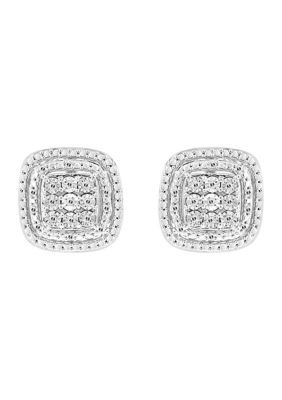 Effy Sterling Silver 1/10 Ct. T.w. Diamond Miracle Set Earrings