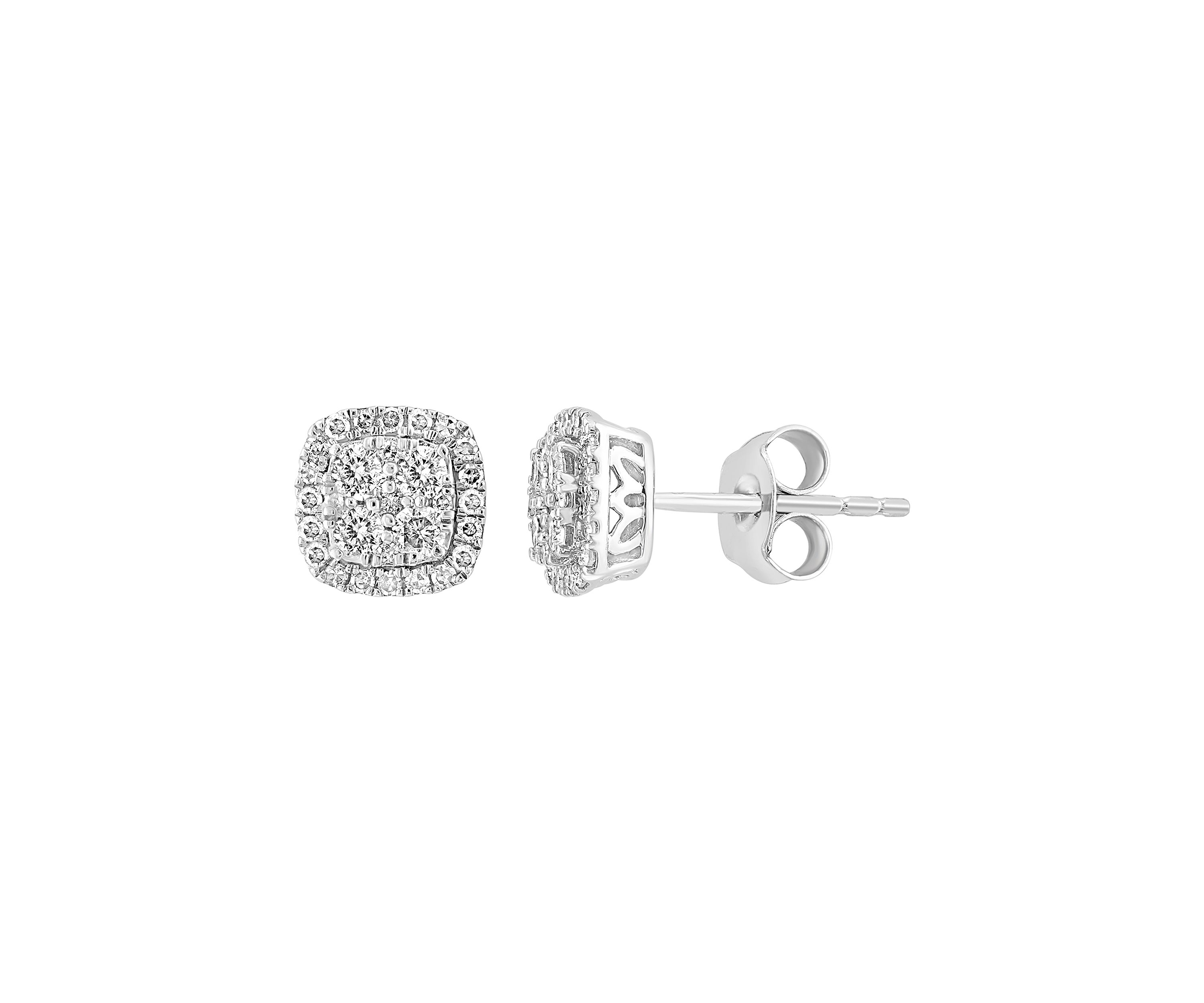 3/8 ct. t.w. Diamond Button Earrings in Sterling Silver