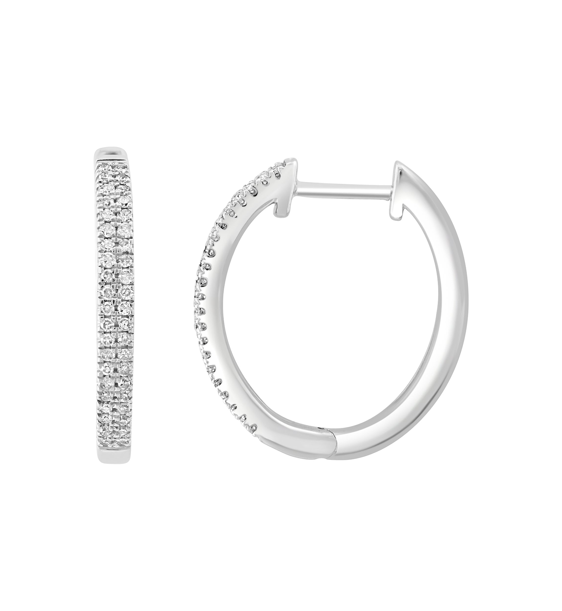 1/4 ct. t.w. Diamond Round Hoop Earrings in Sterling Silver