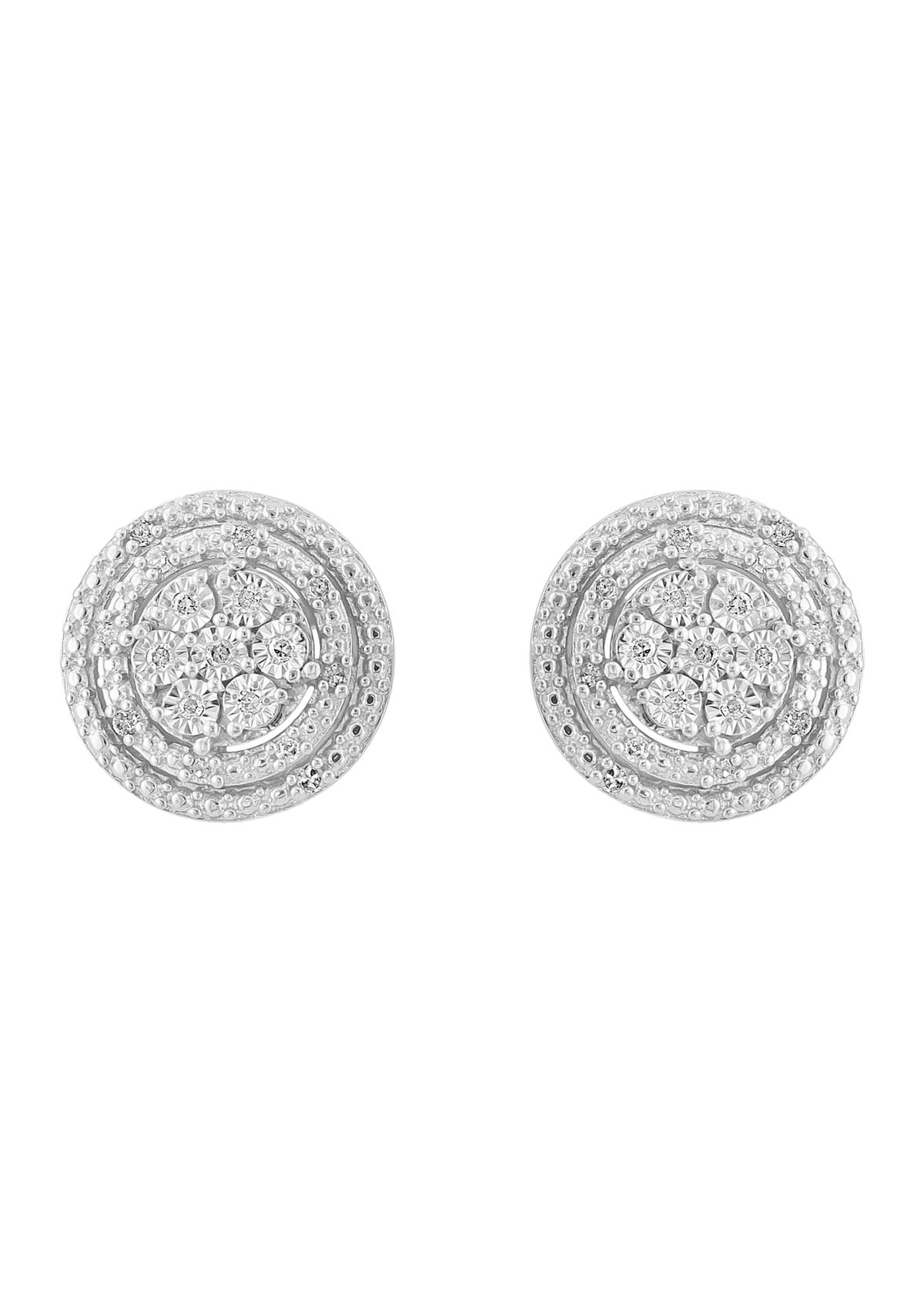 Diamond Earrings in Sterling Silver
