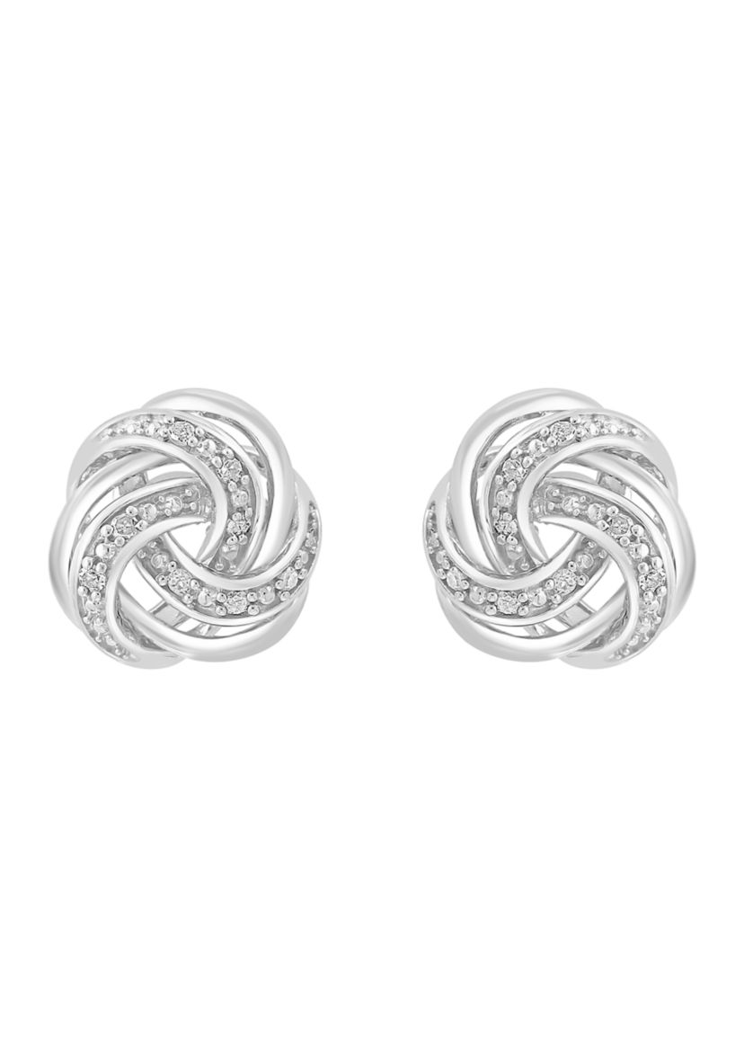 Miracle Set Diamond Knot Earrings