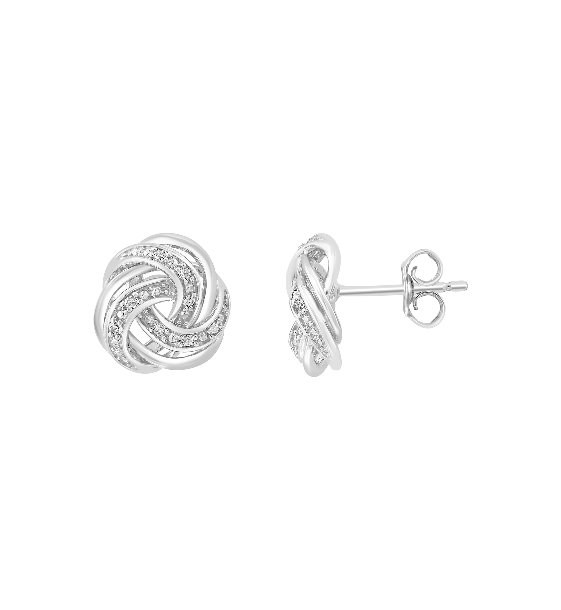 Miracle Set Diamond Knot Earrings