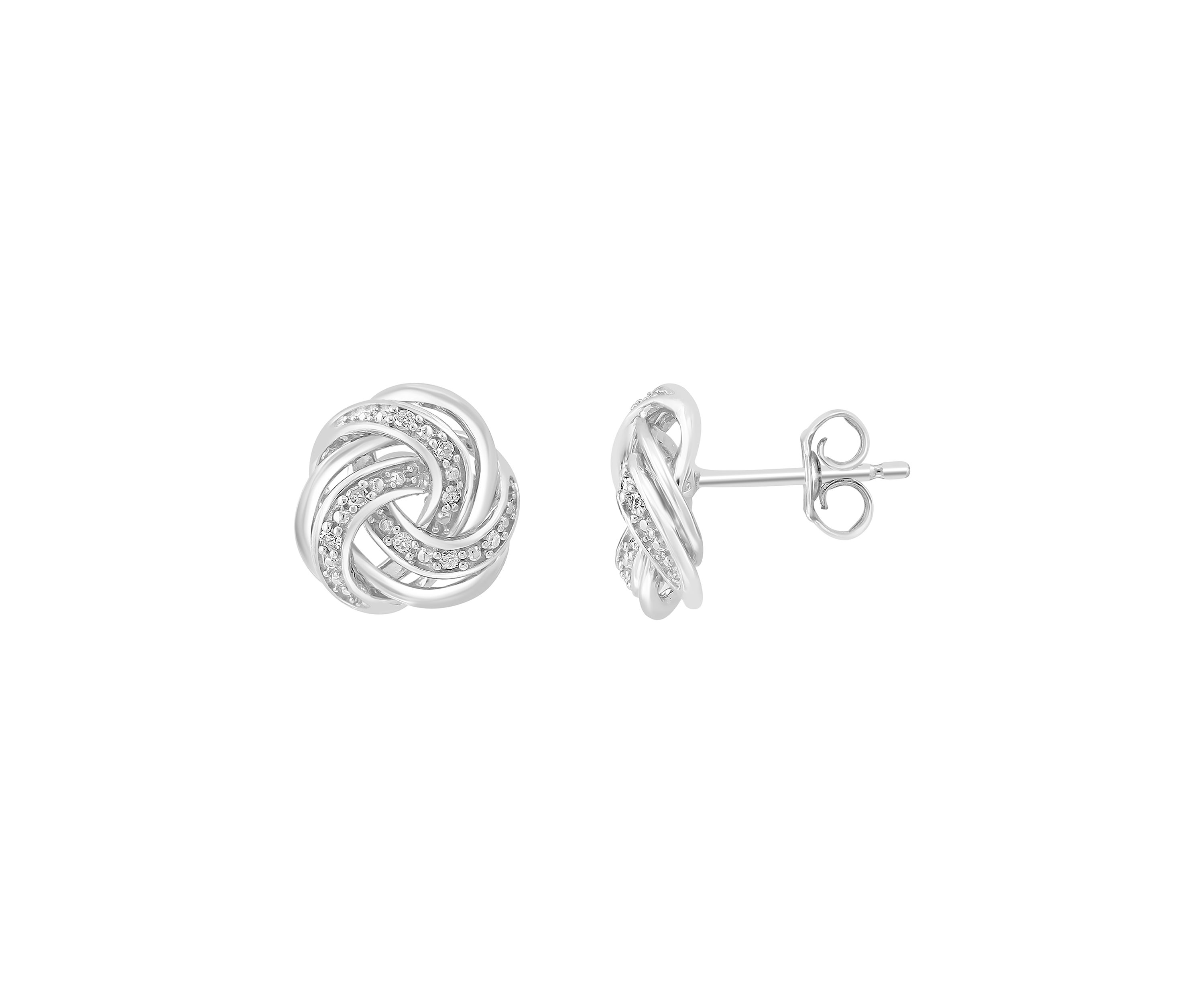 Miracle Set Diamond Knot Earrings