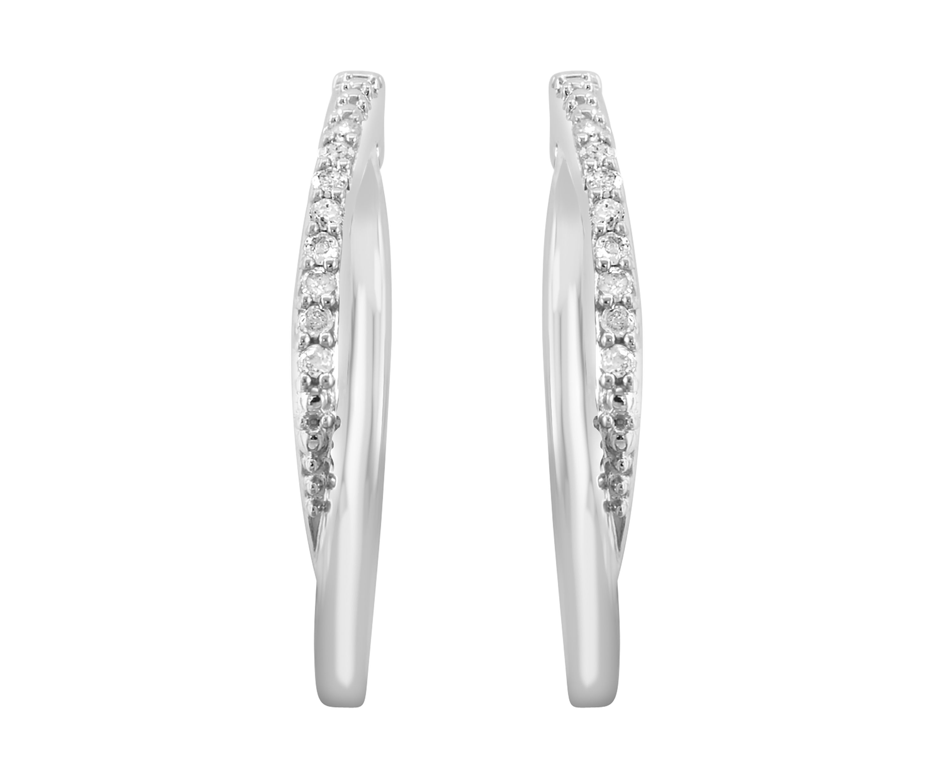 Sterling Silver Diamond Hoops