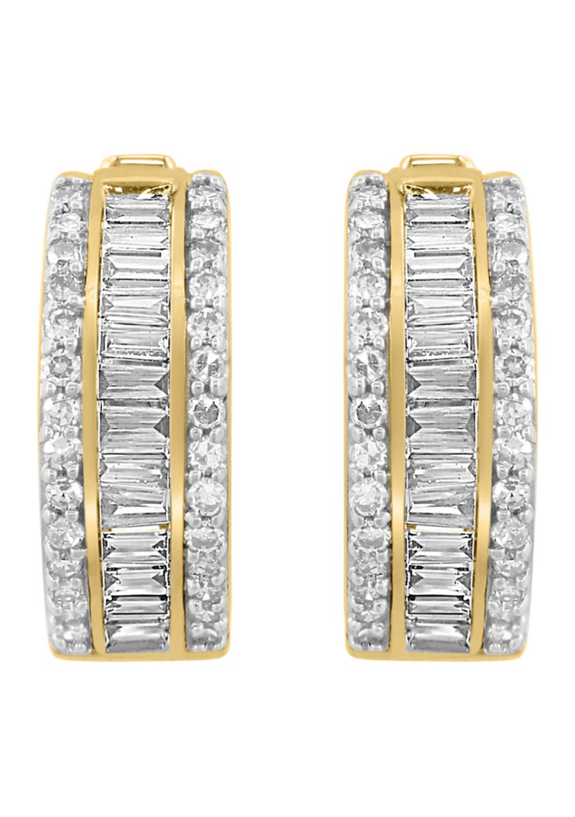 14K Yellow Gold Diamond Earrings