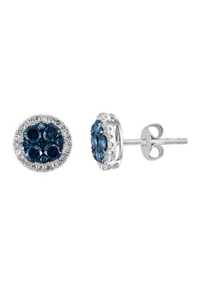 Effy Bella Bleu 1.04 Ct. T.w. Diamond Earrings In 14K White Gold