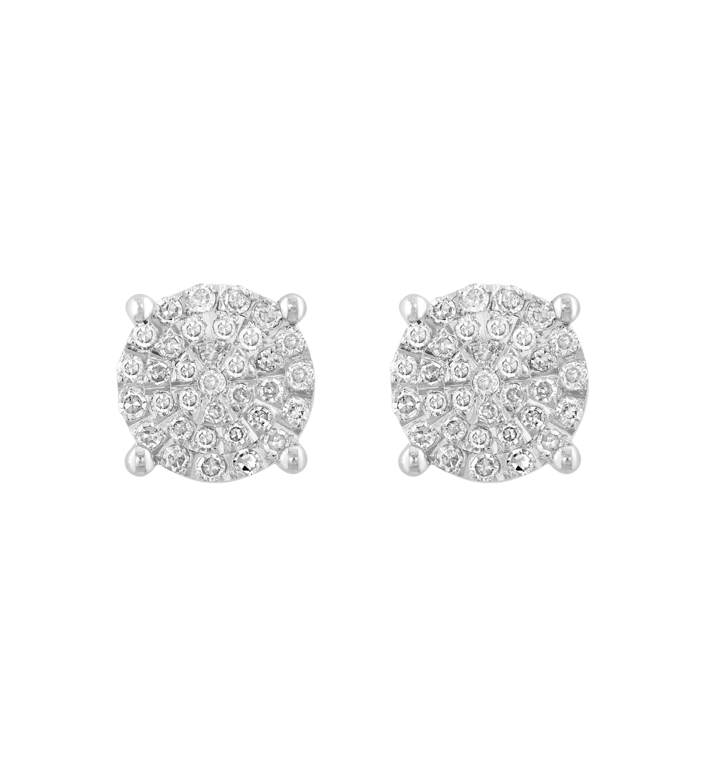 EFFY Sterling Silver Round Diamond Stud Earrings - 0.09 ctw.