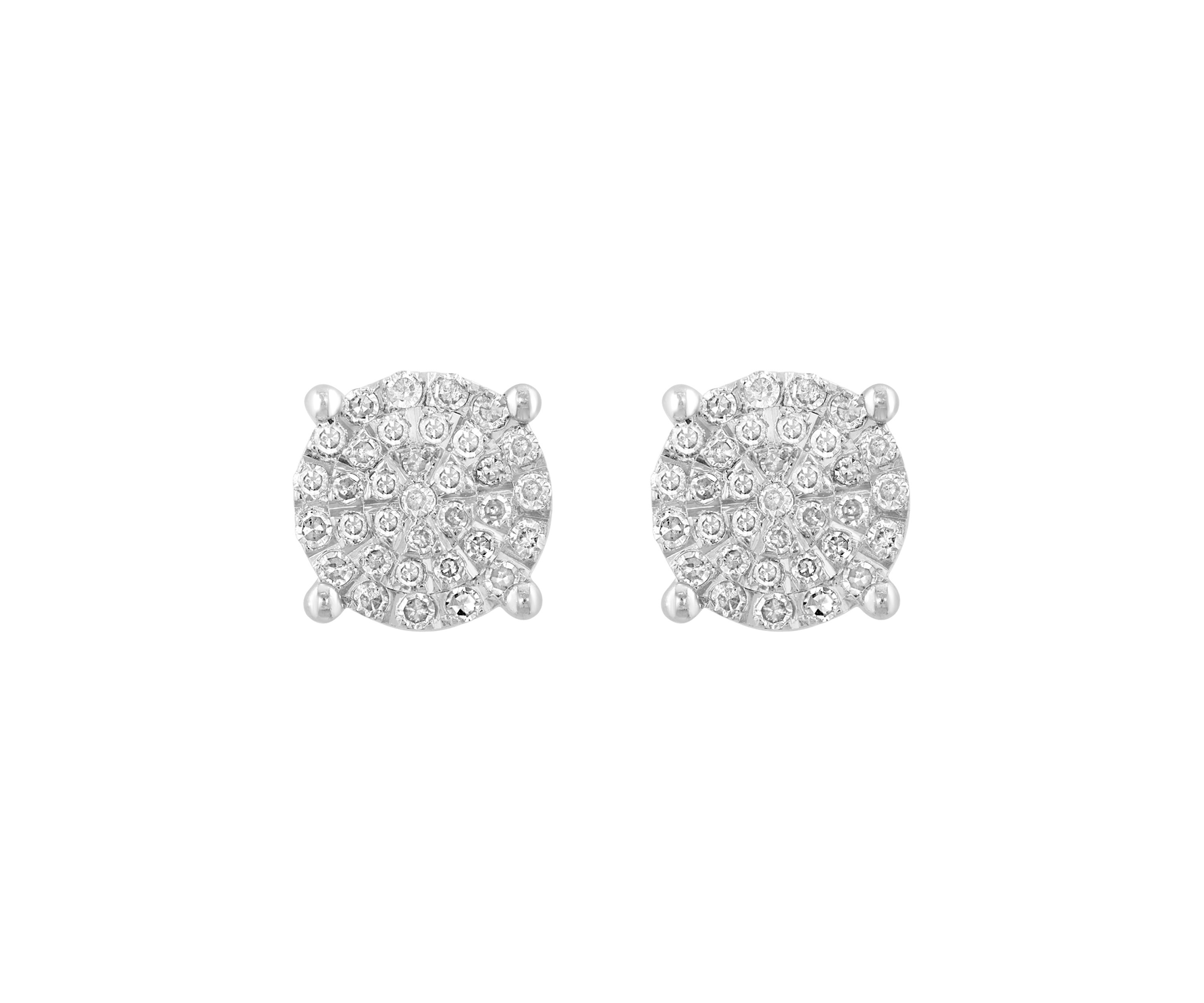Sterling Silver Diamond Earrings