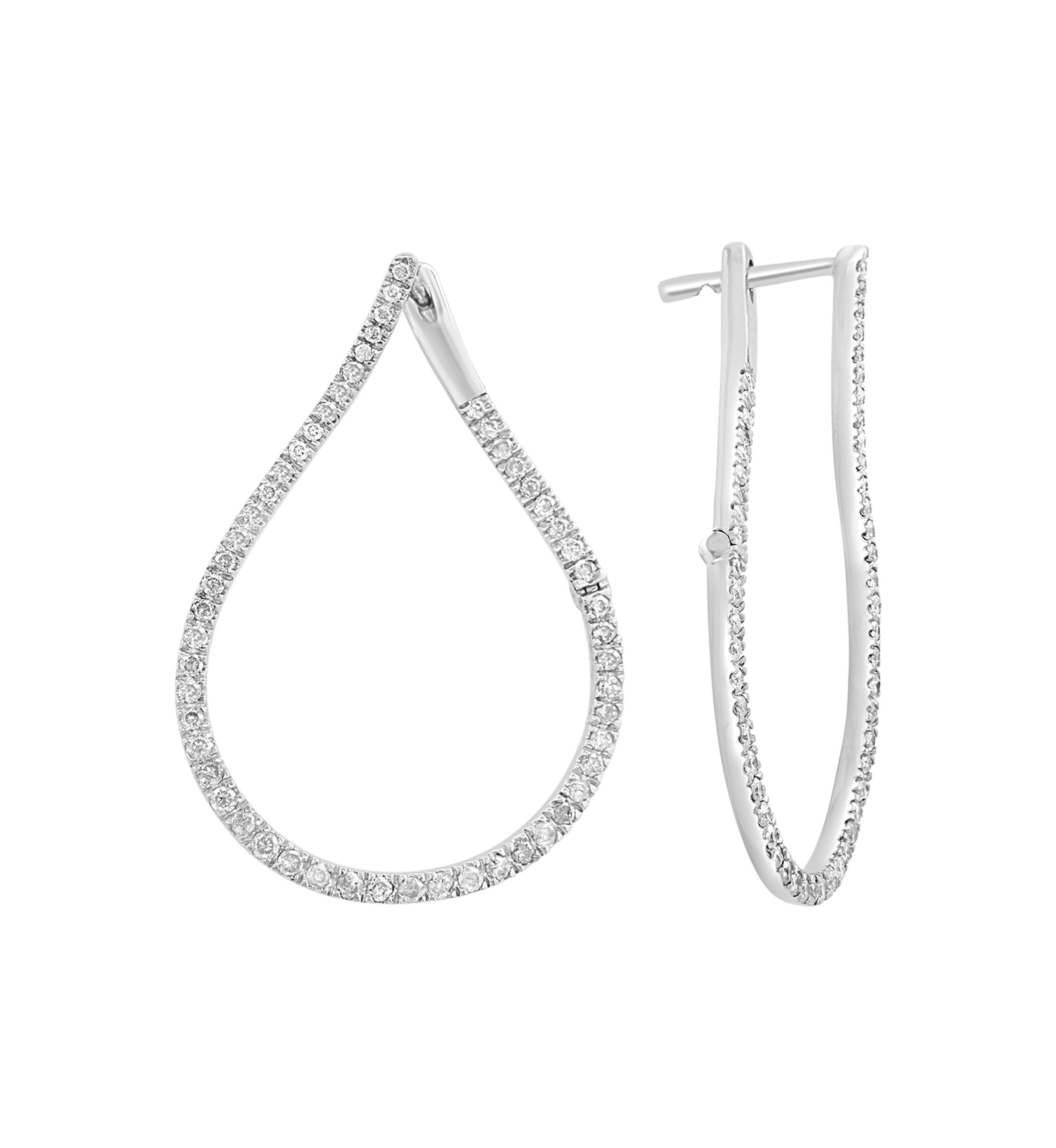 Sterling Silver Diamond Hoops