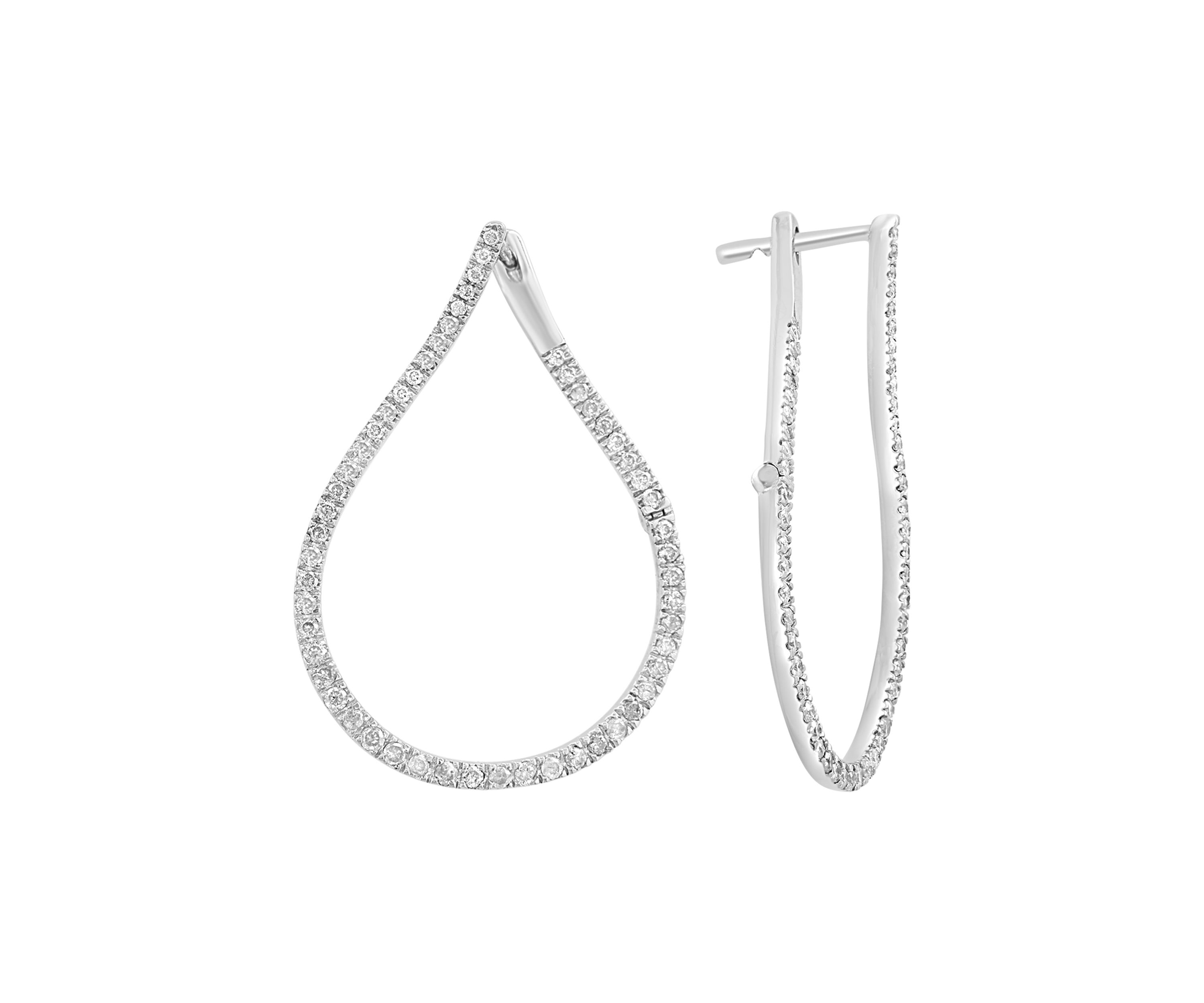 Sterling Silver Diamond Hoops