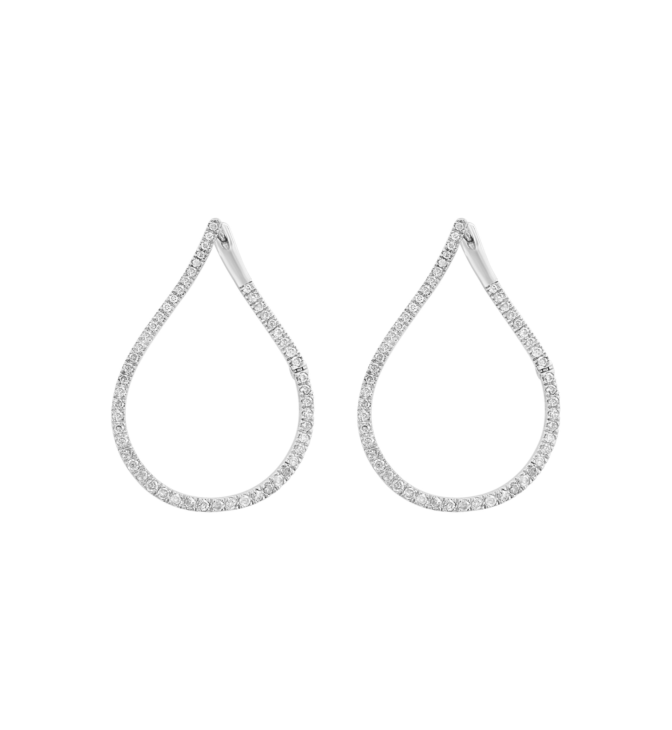 Sterling Silver Diamond Hoops