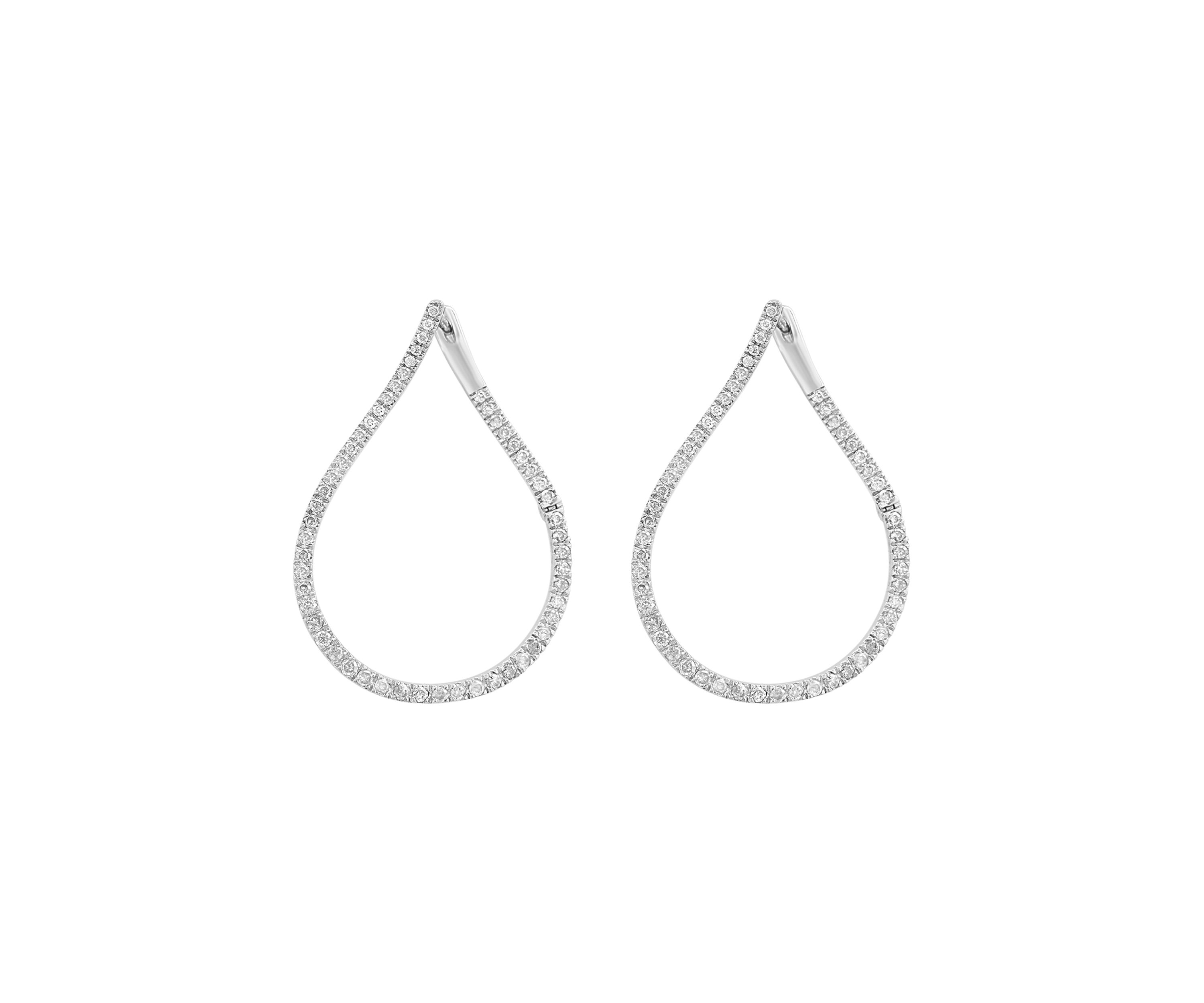Sterling Silver Diamond Hoops