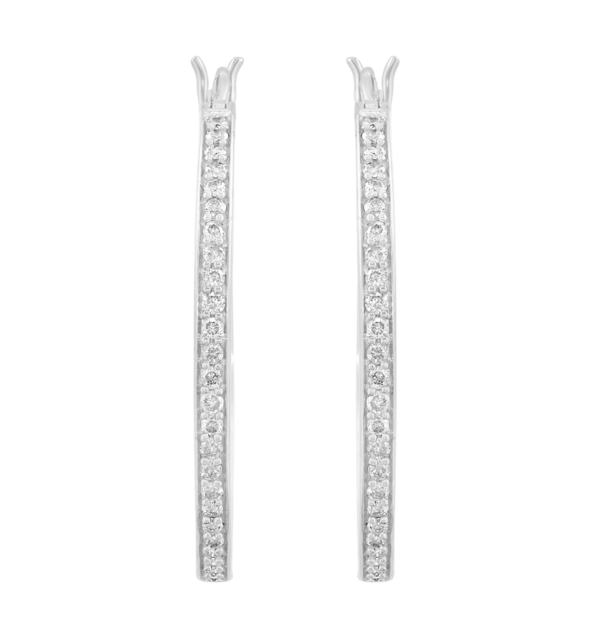 Sterling Silver Diamond Hoops