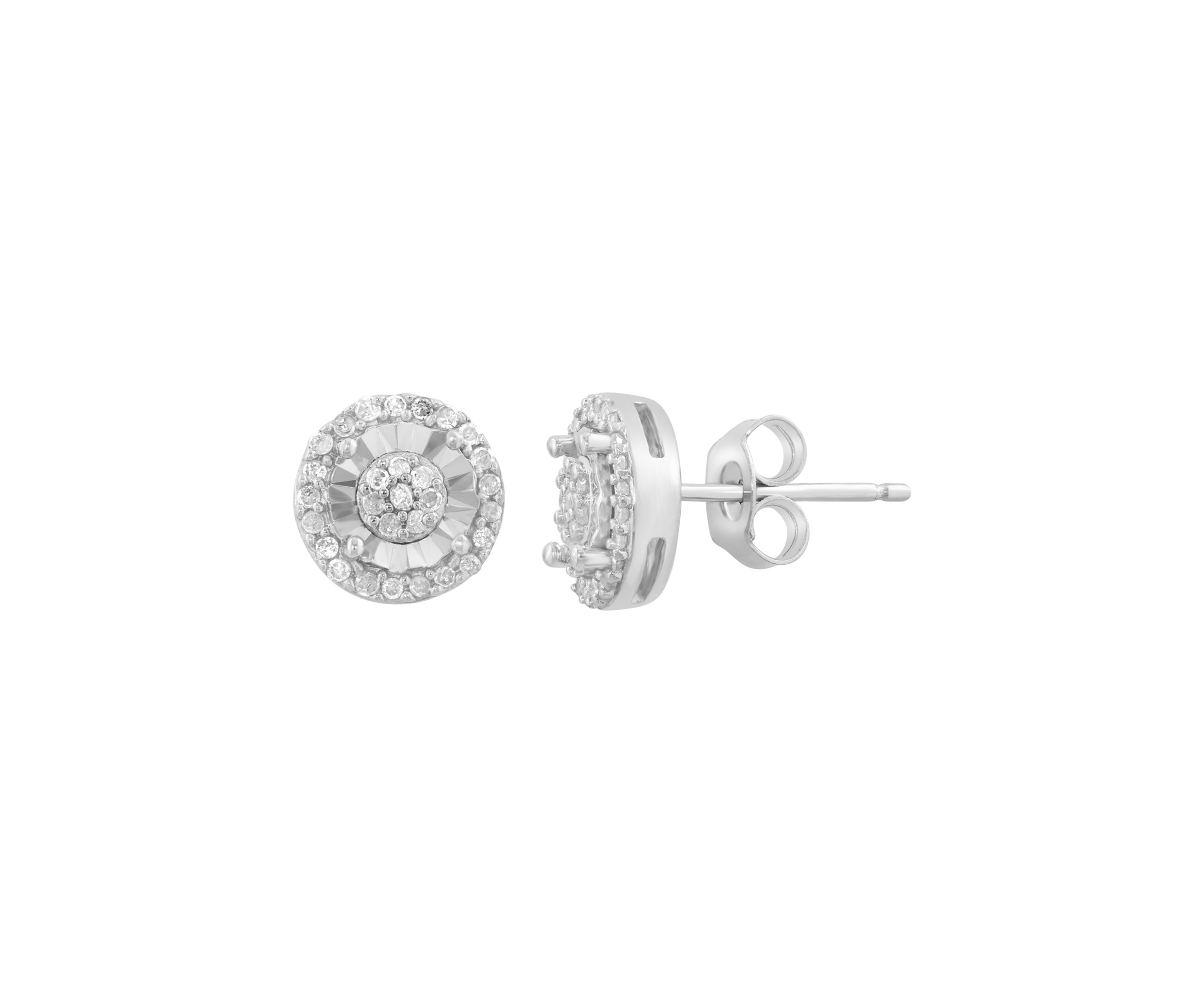 Sterling Silver Diamond Earrings