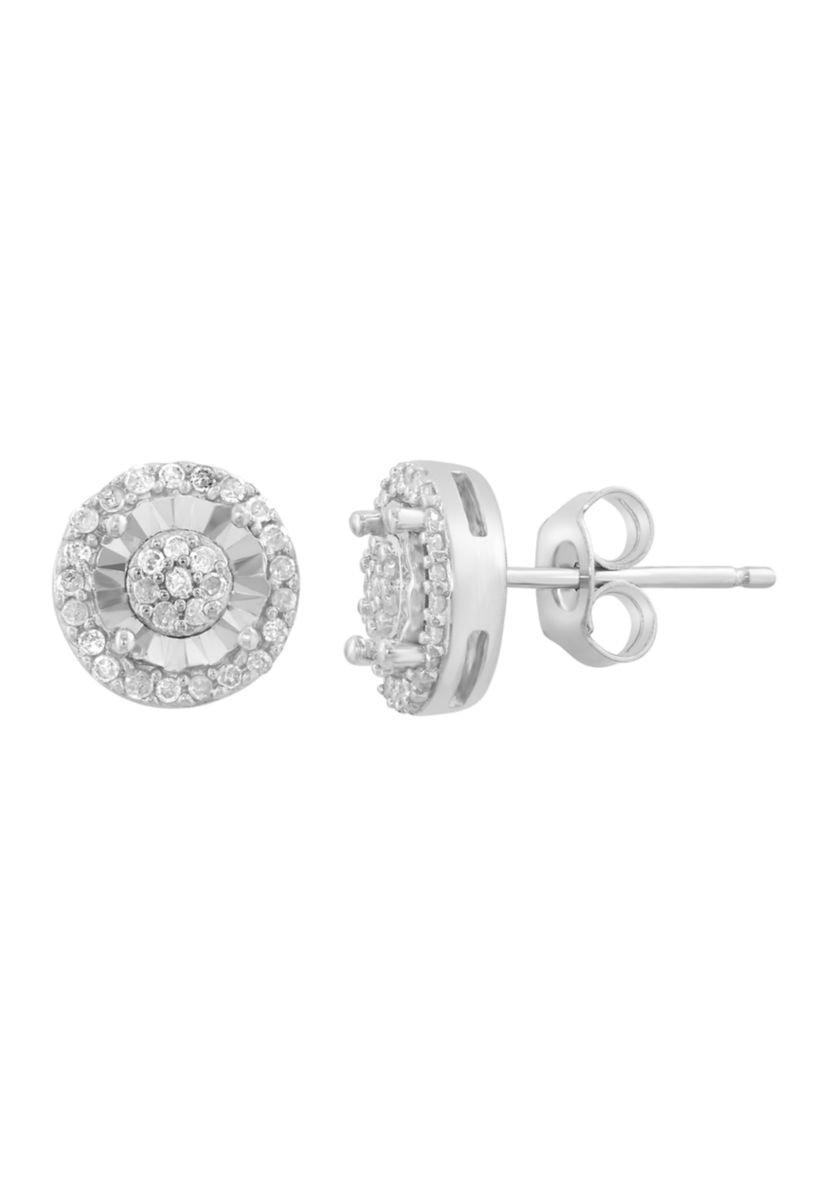 Sterling Silver Diamond Earrings
