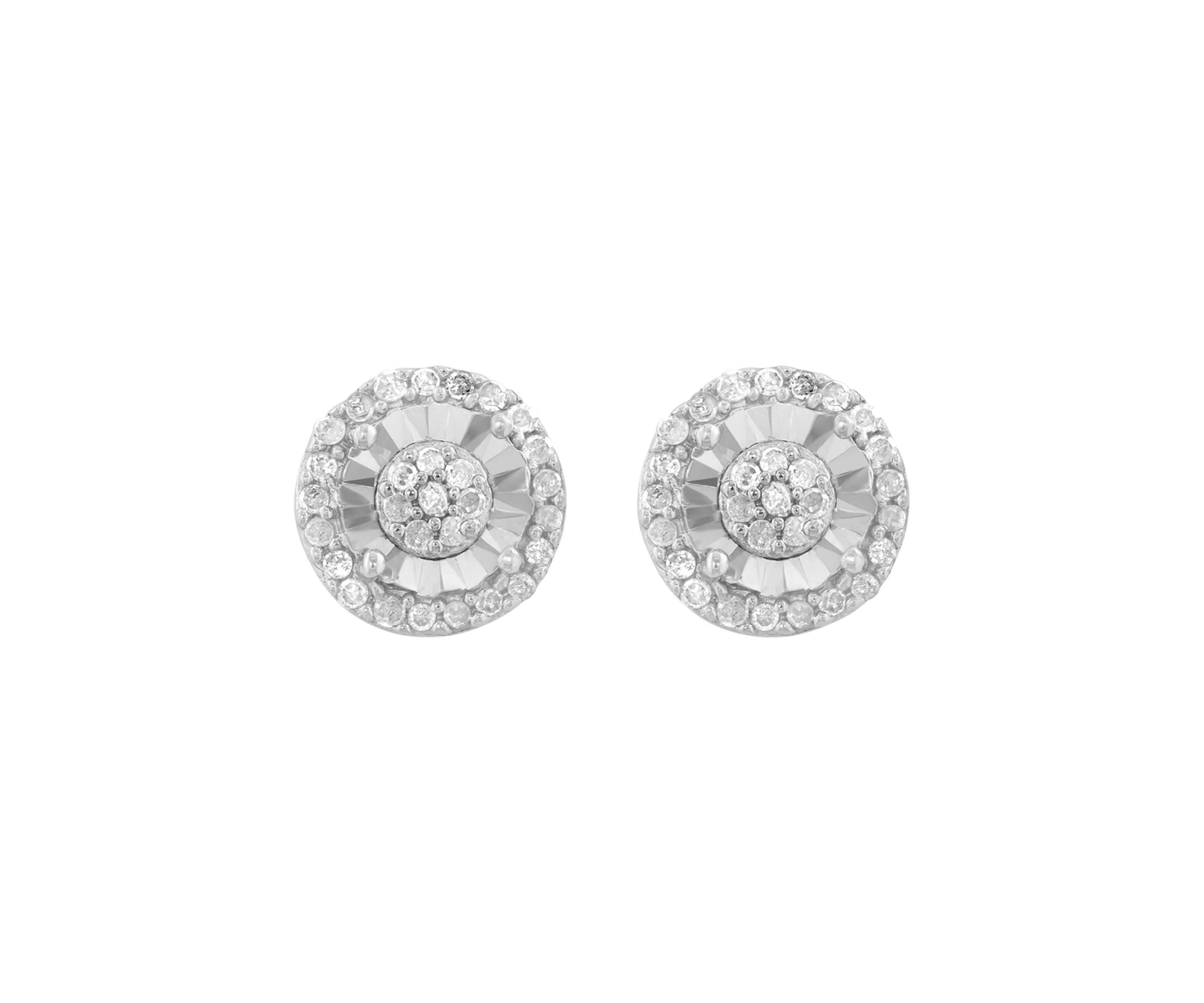 Sterling Silver Diamond Earrings