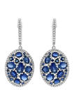 14k White Gold 3/8 ct. t.w. Diamond, 6.16 ct. t.w. Natural Sapphire Earrings