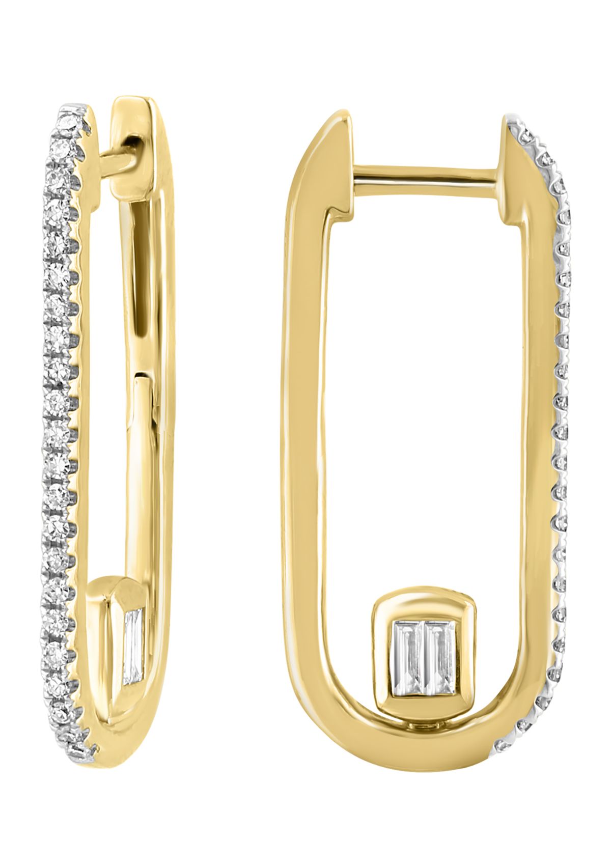 1/3 ct. t.w. Diamond Oval Hoop Earrings in 14K Yellow Gold 